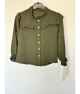 Blouse groen met ruffles